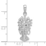 De-Ani Sterling Silver Rhodium-Plated Polished Medium Florida Lobster Pendant - Image 6