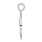 De-Ani Sterling Silver Rhodium-Plated Textured Siesta Key Florida with Palm Tree Pendant - Image 2