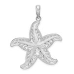 De-Ani Sterling Silver Rhodium-plated Polished Filigree Starfish Pendant - Image 5