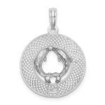 De-Ani Sterling Silver Rhodium-Plated Textured Key West with Dolphins Pendant - Image 4