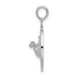 De-Ani Sterling Silver Rhodium-Plated Polished Puerto Rico Circle Frog Pendant - Image 2