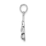 De-Ani Sterling Silver Rhodium-Plated Polished 3D Flip-flops Pendant - Image 2