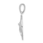 De-Ani Sterling Silver Rhodium-Plated Polished Antigua W.I. Circle Shell Pendant - Image 2