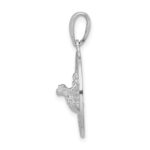 De-Ani Sterling Silver Rhodium-Plated Polished Antigua W.I. Circle Frog Pendant - Image 2