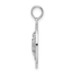 De-Ani Sterling Silver Rhodium-Plated Polished Bonaire Circle with Turtle Pendant - Image 2