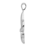 De-Ani Sterling Silver Rhodium-Plated Polished Large Fleur de Lis Pendant - Image 2
