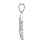 De-Ani Sterling Silver Rhodium-Plated Polished Medium Fleur de Lis Pendant - Image 2