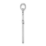 De-Ani Sterling Silver Rhodium-plated Polished Front Textured Back Latin Cross Pendant - Image 2