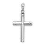 De-Ani Sterling Silver Rhodium-Plated Polished Tubular Latin Cross Pendant