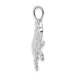 De-Ani Sterling Silver Rhodium-Plated Polished Blue Crab Pendant - Image 2