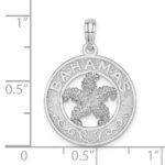 De-Ani Sterling Silver Rhodium-Plated Textured Bahamas with Starfish Pendant - Image 4