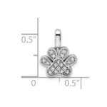 Sterling Silver Rhod 0.15ct. Blk & White Dia. Reversible Pawprint Pendant - Image 4