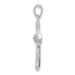 Sterling Silver Rhodium Diamond Cross Pendant - Image 2