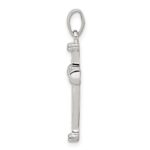 Sterling Silver Rhodium Diamond Cross Pendant - Image 2