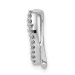 Sterling Silver Rhodium Diam. Awareness Ribbon Pendant - Image 2
