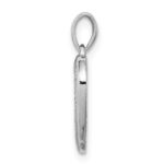 Sterling Silver Rhodium-Plated Diamond Heart Pendant - Image 2