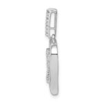 Sterling Silver Rhodium Diam. Heart Pendant - Image 2