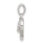 Sterling Silver Diamond Rhodium Heart Pendant - Image 2