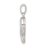 Sterling Silver Rhodium Diamond Heart Pendant - Image 2