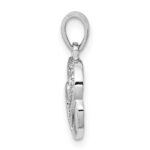Sterling Silver Rhodium Diam. Accent Heart Pendant - Image 2