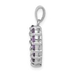 Sterling Silver Rhodium Plated Amethyst Heart Pendant - Image 2