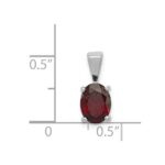 Sterling Silver Rhodium Garnet Pendant - Image 3