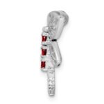 Sterling Silver Rhodium Garnet Dragonfly Chain Slide - Image 2