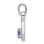 Sterling Silver Rhodium-plated Tanzanite & Diamond Pendant - Image 2