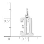 Sterling Silver/Rhodium-plated Elongated Number 31 Charm - Image 3