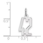 Sterling Silver/Rhodium-plated Elongated Number 42 Charm - Image 2