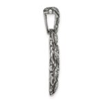 Sterling Silver Antiqued Floral 24mm Round Disc Pendant - Image 2