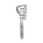 Sterling Silver Rhodium-plated Three CZ Textured Loop Chain Slide Pendant - Image 2