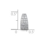 Sterling Silver Rhodium-plated Polished Pave CZ Curved and Tapered Chain Slide Pendant - Image 4