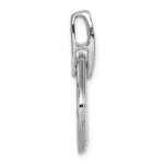 Sterling Silver Rhodium-plated CZ Polished Textured Doorknocker Pendant - Image 2