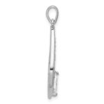 Sterling Silver Rhodium-plated Marquise CZ Polished Teardrop Pendant - Image 2