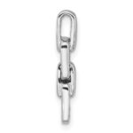 Sterling Silver Rhodium-plated Polished White CZ Double Square Pendant - Image 2