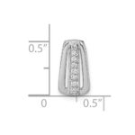 Sterling Silver Rhodium-plated Polished White CZ Chain Slide Pendant - Image 4