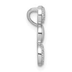 Sterling Silver Rhodium-plated Polished and Satin CZ  3-Circles Chain Slide Pendant - Image 2