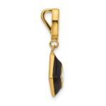 Sterling Silver Gold-plated CZ and Black Enameled Pendant - Image 2