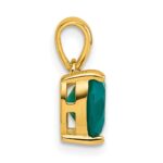 Sterling Silver Gold-tone Polished Green Chalcedony Heart Pendant - Image 2