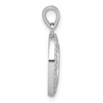 Sterling Silver Rhodium-plated Polished and Satin CZ Infinity Oval Pendant - Image 2
