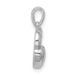 Sterling Silver Rhodium-plated Polished Heart Inside Heart Pendant - Image 2