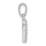 Sterling Silver Rhodium-plated Polished White CZ Cross Pendant - Image 2