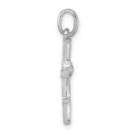 Sterling Silver Rhodium-plated Polished White Baguette CZ Cross Pendant - Image 2