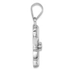 Sterling Silver Rhodium-plated Blue Enamel and White CZ Snowflake Pendant - Image 2