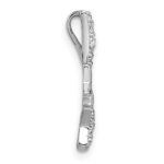 Sterling Silver Rhodium-plated Polished CZ Shooting Stars Chain Slide Pendant - Image 2