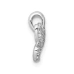 Sterling Silver Rhodium-plated Polished CZ Butterfly Pendant - Image 2