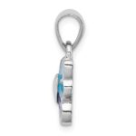 Sterling Silver Rhodium-plated Polished & Enameled Butterfly Children's Earring Ring & Pendant Set - Image 4
