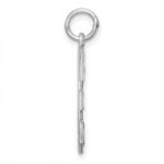 Sterling Silver Rhodium-plated Large Diamond-cut #3 Charm - Image 2