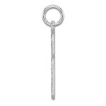 Sterling Silver Rhodium-plated Large Diamond-cut #6 Charm - Image 2